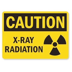 Plastic Caution: X-Ray Radiation Sign With Graphic Sign, 14" x 10", #RD-WS-P-001