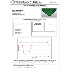 690 IR Laser Protective Acrylic Sheet, Green