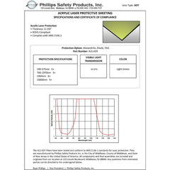 Alexandrite, Diode, YAG Laser Protective Acrylic Sheet, Light Green