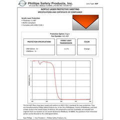 Near VIS Laser Protective Acrylic Sheet, Orange