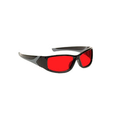 Model 808B Wrap Around Forensic Glasses with Red Filter, #FG-RED-808-BK