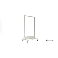 MRI-Safe Mobile Leaded Aluminum Barrier with Window, LB-3060-MRI