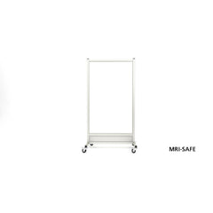 MRI-Safe Mobile Leaded Aluminum Barrier with Window, LB-3060-MRI