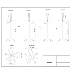 8-Peg Spyder Apron Rack with Glove Holder, #RAR-SAR8G