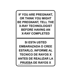 White Plastic MRI, X-Ray and Microwave Sign, 10" x 7" with English + Spanish Text, #RD-WS-P-008