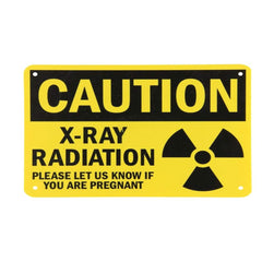 Plastic Caution: X-Ray Radiation Sign, 10" high x 14" wide, Black on Yellow, #RD-WS-P-002