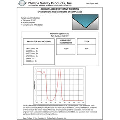 Ruby Laser Protective Acrylic Sheet, Light Blue