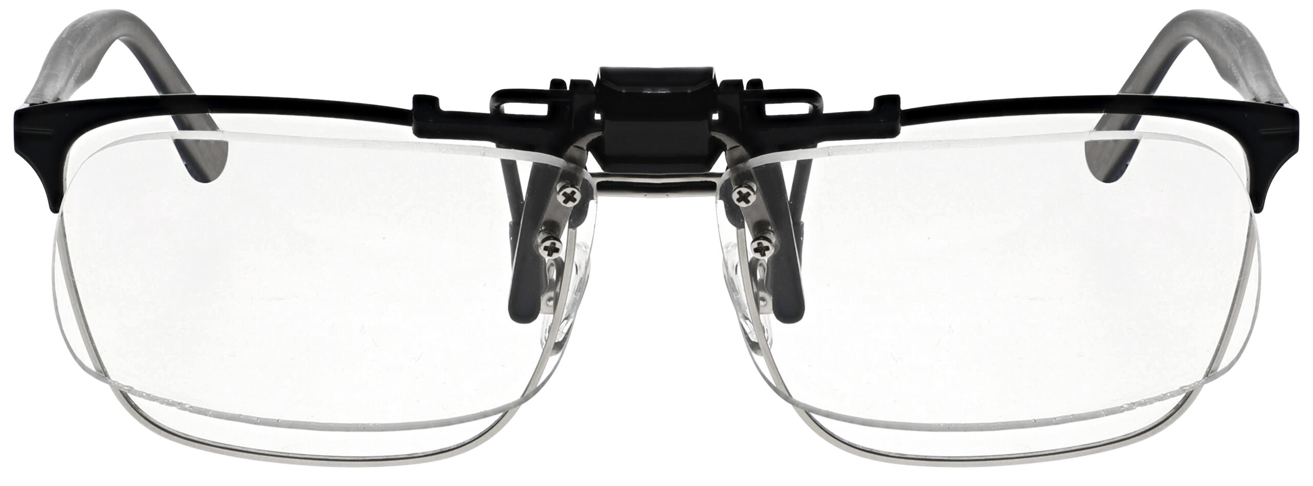 Clip-On Flip Up Rimless Magnifying, Suitable for Reading Glasses, Clip Onto Over Eyeglasses +1.25
