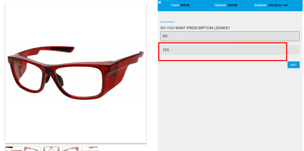 Buy Prescription Safety Glasses online Step 2