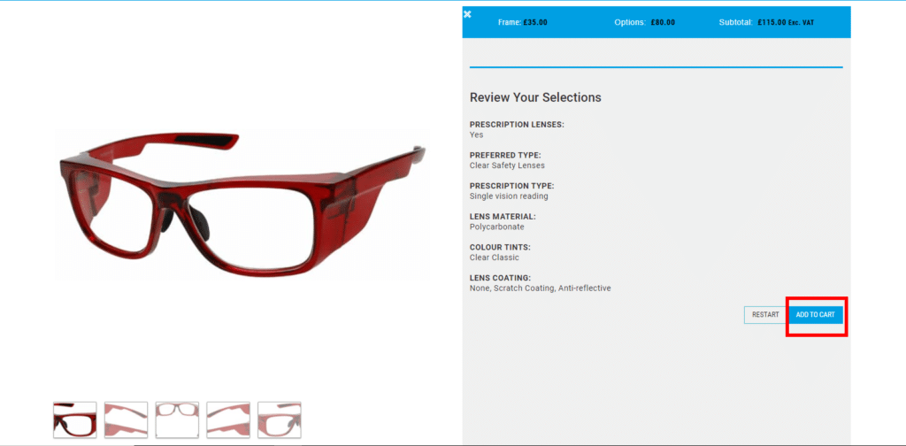Buy Prescription Safety Glasses online Step 9